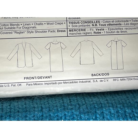 McCalls 8022 Sewing pattern Suit dress blazer 1980s size 8 10 12 14 - Picture 6 of 7